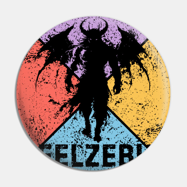 Beelzebub Demon Retro Art – Occult Grunge Aesthetic Pin by TuncGK
