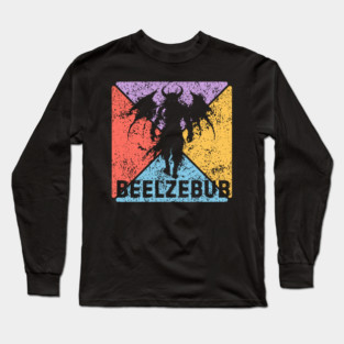 Beelzebub Demon Retro Art – Occult Grunge Aesthetic Long Sleeve T-Shirt