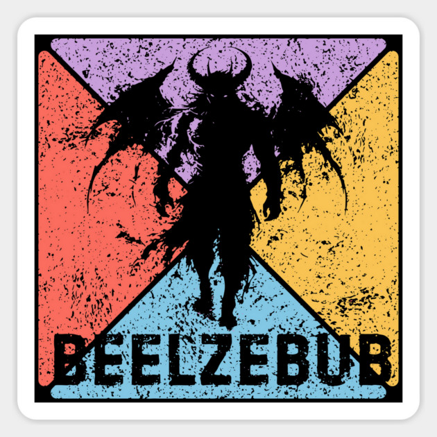 Beelzebub Demon Retro Art – Occult Grunge Aesthetic Magnet by TuncGK