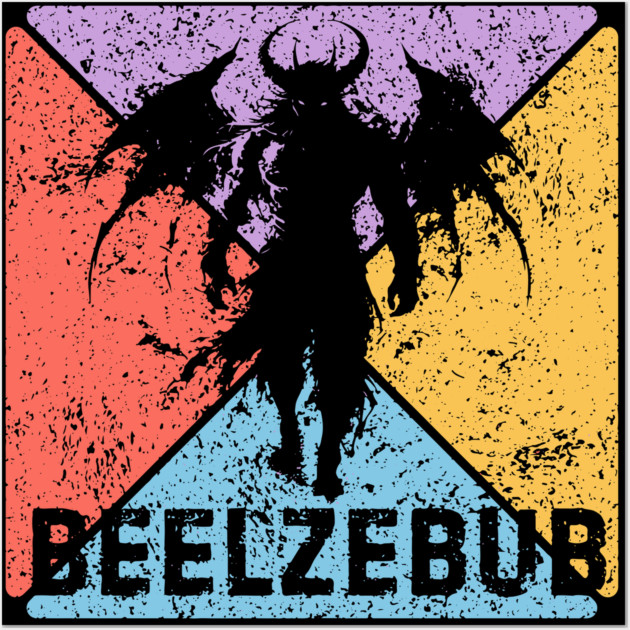 Beelzebub Demon Retro Art – Occult Grunge Aesthetic Wall Art by TuncGK