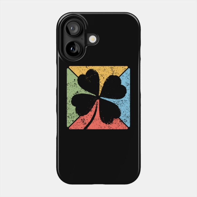 Lucky Clover Retro Pop Art – St. Patrick’s Grunge Style Phone Case by TuncGK