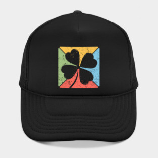 Lucky Clover Retro Pop Art – St. Patrick’s Grunge Style Hat