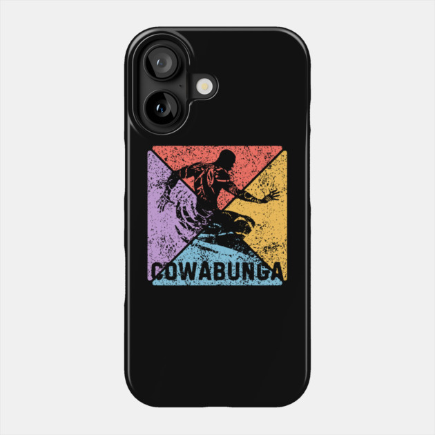 Cowabunga Surfing Vintage Pop Art – 80s Beach Vibes Phone Case by TuncGK