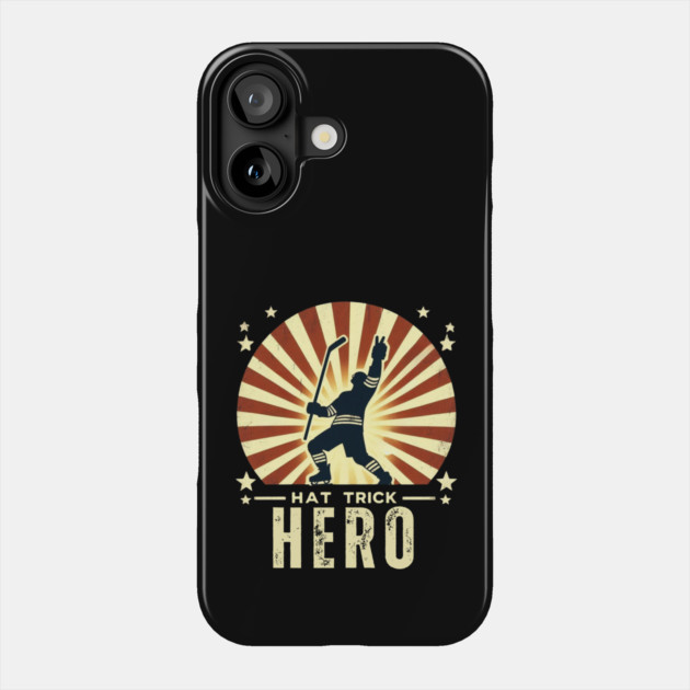 Hat Trick Hero – Vintage Hockey Design Phone Case by Ben's Store 1