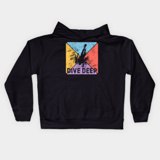 Dive Deep Retro Scuba Pop Art – Grunge Ocean Aesthetic Kids Hoodie