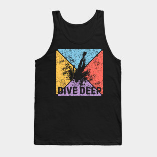 Dive Deep Retro Scuba Pop Art – Grunge Ocean Aesthetic Tank Top
