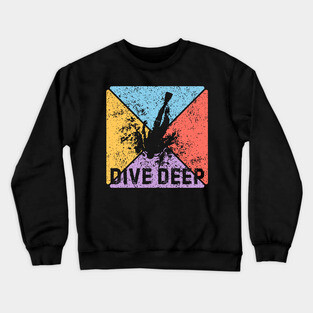 Dive Deep Retro Scuba Pop Art – Grunge Ocean Aesthetic Crewneck Sweatshirt