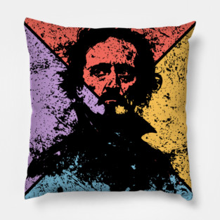 Edgar Allan Poe Retro Pop Art – Gothic Literature Aesthetic Pillow