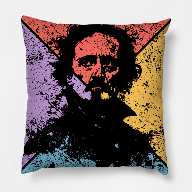 Edgar Allan Poe Retro Pop Art – Gothic Literature Aesthetic Pillow by TuncGK