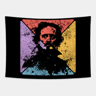 Edgar Allan Poe Retro Pop Art – Gothic Literature Aesthetic Tapestry