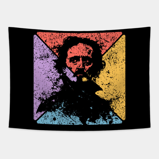 Edgar Allan Poe Retro Pop Art – Gothic Literature Aesthetic Tapestry by TuncGK