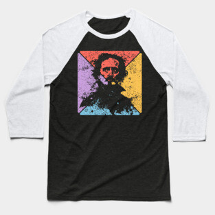 Edgar Allan Poe Retro Pop Art – Gothic Literature Aesthetic Baseball T-Shirt