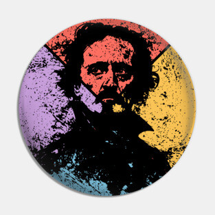 Edgar Allan Poe Retro Pop Art – Gothic Literature Aesthetic Pin