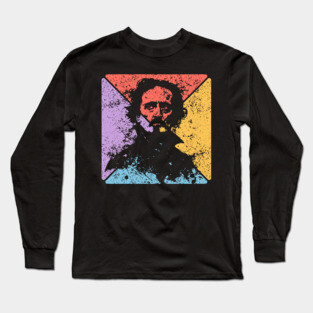 Edgar Allan Poe Retro Pop Art – Gothic Literature Aesthetic Long Sleeve T-Shirt