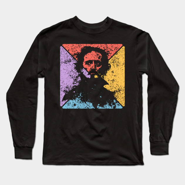 Edgar Allan Poe Retro Pop Art – Gothic Literature Aesthetic Long Sleeve T-Shirt by TuncGK