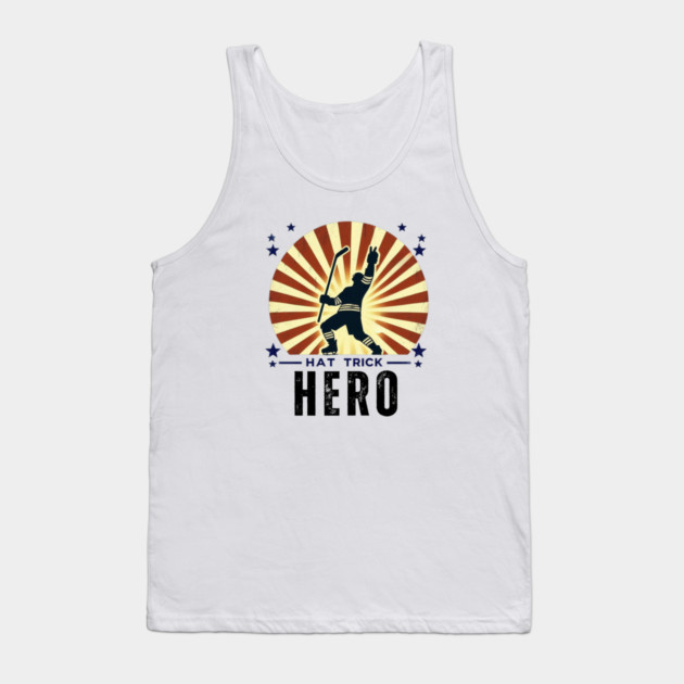 Hat Trick Hero – Vintage Hockey Design Tank Top by Ben's Store 1