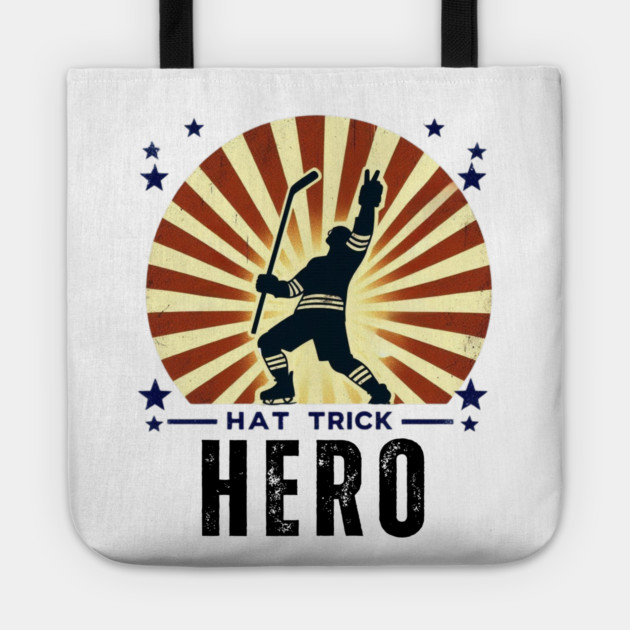 Hat Trick Hero – Vintage Hockey Design Tote by Ben's Store 1