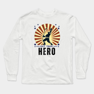 Hat Trick Hero – Vintage Hockey Design Long Sleeve T-Shirt