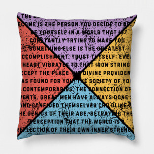Ralph Waldo Emerson Quote – Retro Inspirational Pop Art Pillow