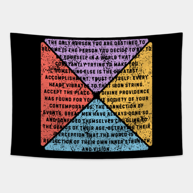 Ralph Waldo Emerson Quote – Retro Inspirational Pop Art Tapestry by TuncGK