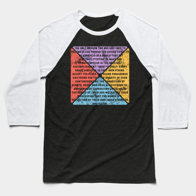 Ralph Waldo Emerson Quote – Retro Inspirational Pop Art Baseball T-Shirt by TuncGK