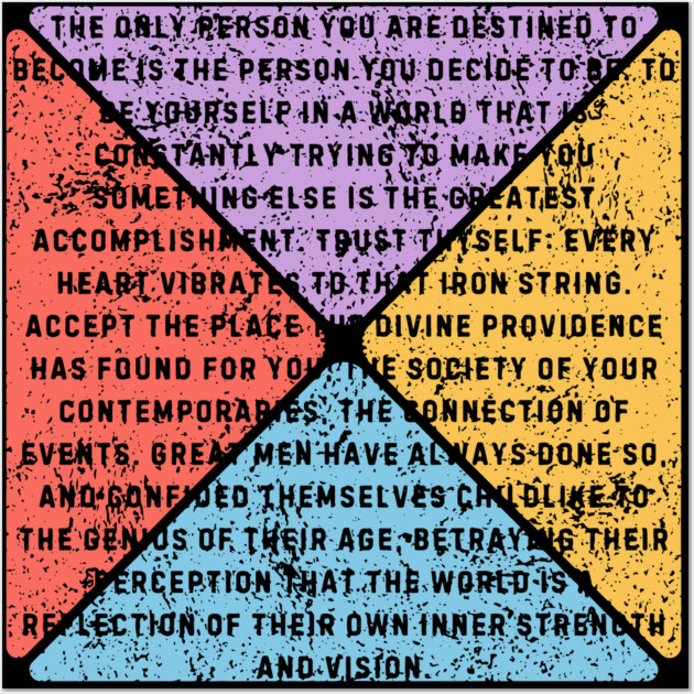 Ralph Waldo Emerson Quote – Retro Inspirational Pop Art Wall Art by TuncGK