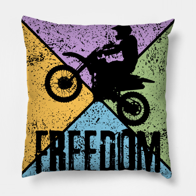 Freedom Motorcycle Rider – Vintage Biker Pop Art Pillow by TuncGK