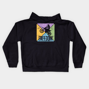 Freedom Motorcycle Rider – Vintage Biker Pop Art Kids Hoodie