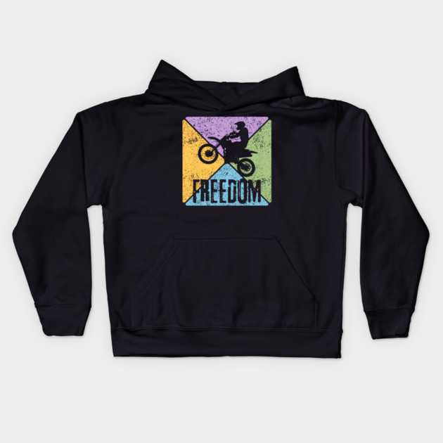 Freedom Motorcycle Rider – Vintage Biker Pop Art Kids Hoodie by TuncGK