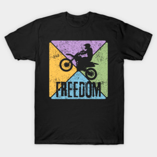 Freedom Motorcycle Rider – Vintage Biker Pop Art T-Shirt