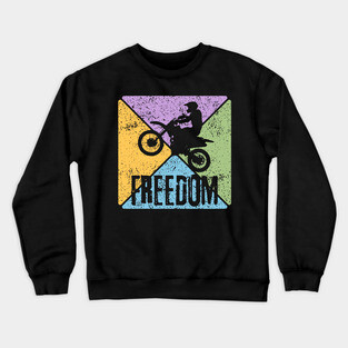 Freedom Motorcycle Rider – Vintage Biker Pop Art Crewneck Sweatshirt