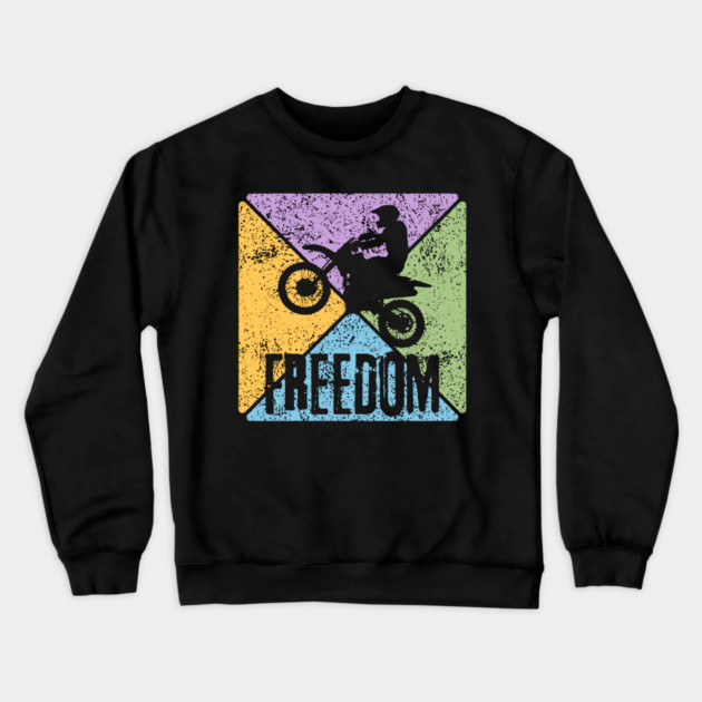 Freedom Motorcycle Rider – Vintage Biker Pop Art Crewneck Sweatshirt by TuncGK