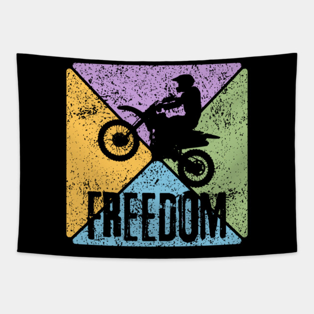Freedom Motorcycle Rider – Vintage Biker Pop Art Tapestry by TuncGK