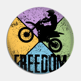 Freedom Motorcycle Rider – Vintage Biker Pop Art Pin