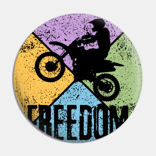 Freedom Motorcycle Rider – Vintage Biker Pop Art Pin by TuncGK