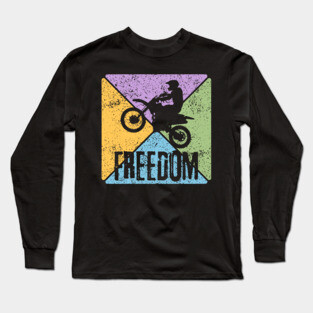 Freedom Motorcycle Rider – Vintage Biker Pop Art Long Sleeve T-Shirt