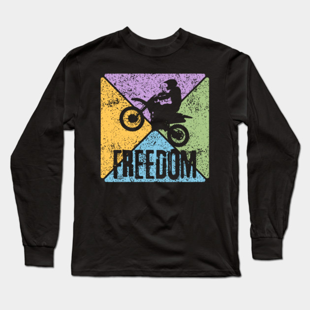 Freedom Motorcycle Rider – Vintage Biker Pop Art Long Sleeve T-Shirt by TuncGK