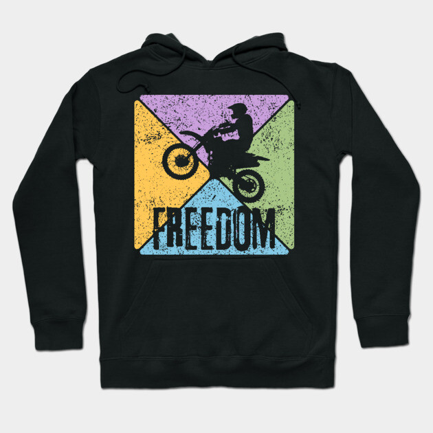 Freedom Motorcycle Rider – Vintage Biker Pop Art Hoodie by TuncGK