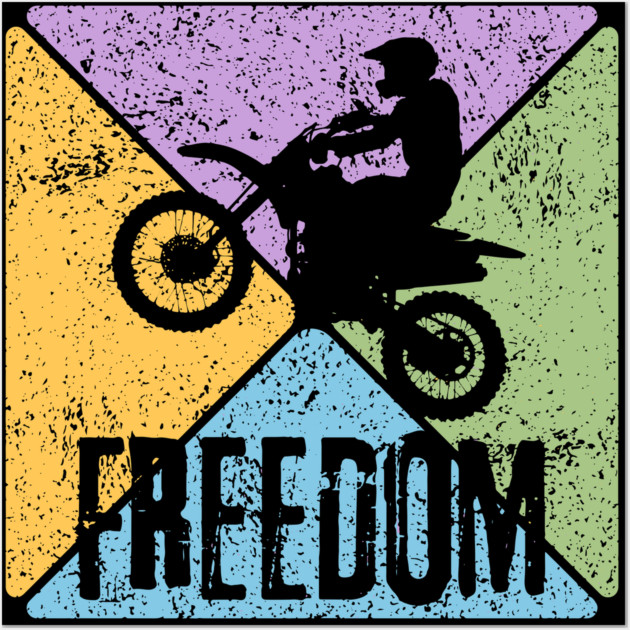 Freedom Motorcycle Rider – Vintage Biker Pop Art Wall Art by TuncGK