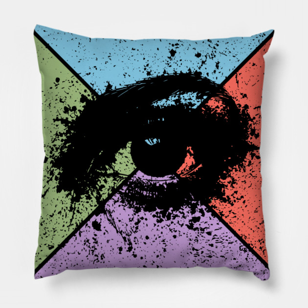 Gaze Vintage Eye Art – Mystical Pop Art Design Pillow by TuncGK