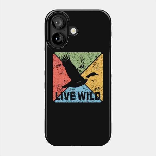 Goose Flight Vintage Wildlife Pop Art – Nature Lovers Gift Phone Case by TuncGK