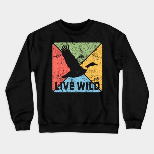 Goose Flight Vintage Wildlife Pop Art – Nature Lovers Gift Crewneck Sweatshirt by TuncGK