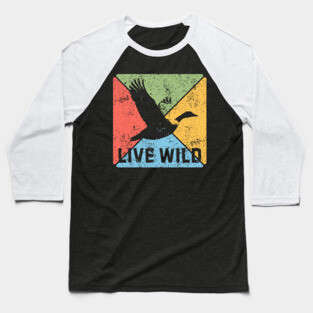 Goose Flight Vintage Wildlife Pop Art – Nature Lovers Gift Baseball T-Shirt