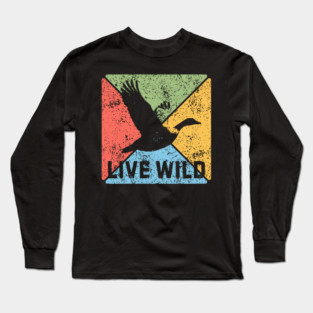 Goose Flight Vintage Wildlife Pop Art – Nature Lovers Gift Long Sleeve T-Shirt