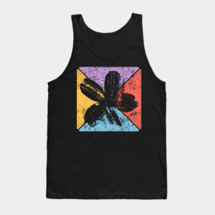 Grunge Flower Vintage Pop Art – Distressed Floral Aesthetic Tank Top