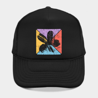 Grunge Flower Vintage Pop Art – Distressed Floral Aesthetic Hat