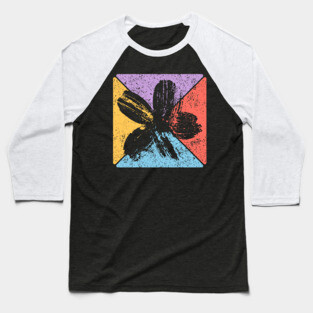 Grunge Flower Vintage Pop Art – Distressed Floral Aesthetic Baseball T-Shirt