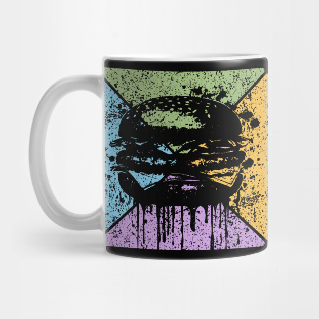 Dripping Hamburger Retro Pop Art – Grunge Fast Food Aesthetic by TuncGK