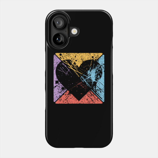 Distressed Heart Retro Pop Art – Vintage Love & Heartbreak Phone Case by TuncGK