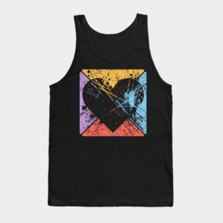 Distressed Heart Retro Pop Art – Vintage Love & Heartbreak Tank Top